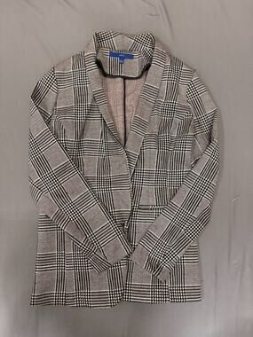 APT 9 Blazer Womens Size Small Knit Jacket Black plaid, NEW